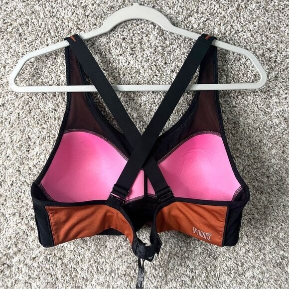 Pink Sports Bra Women’s XL Rust Orange Cross-back - Picture 4 of 5